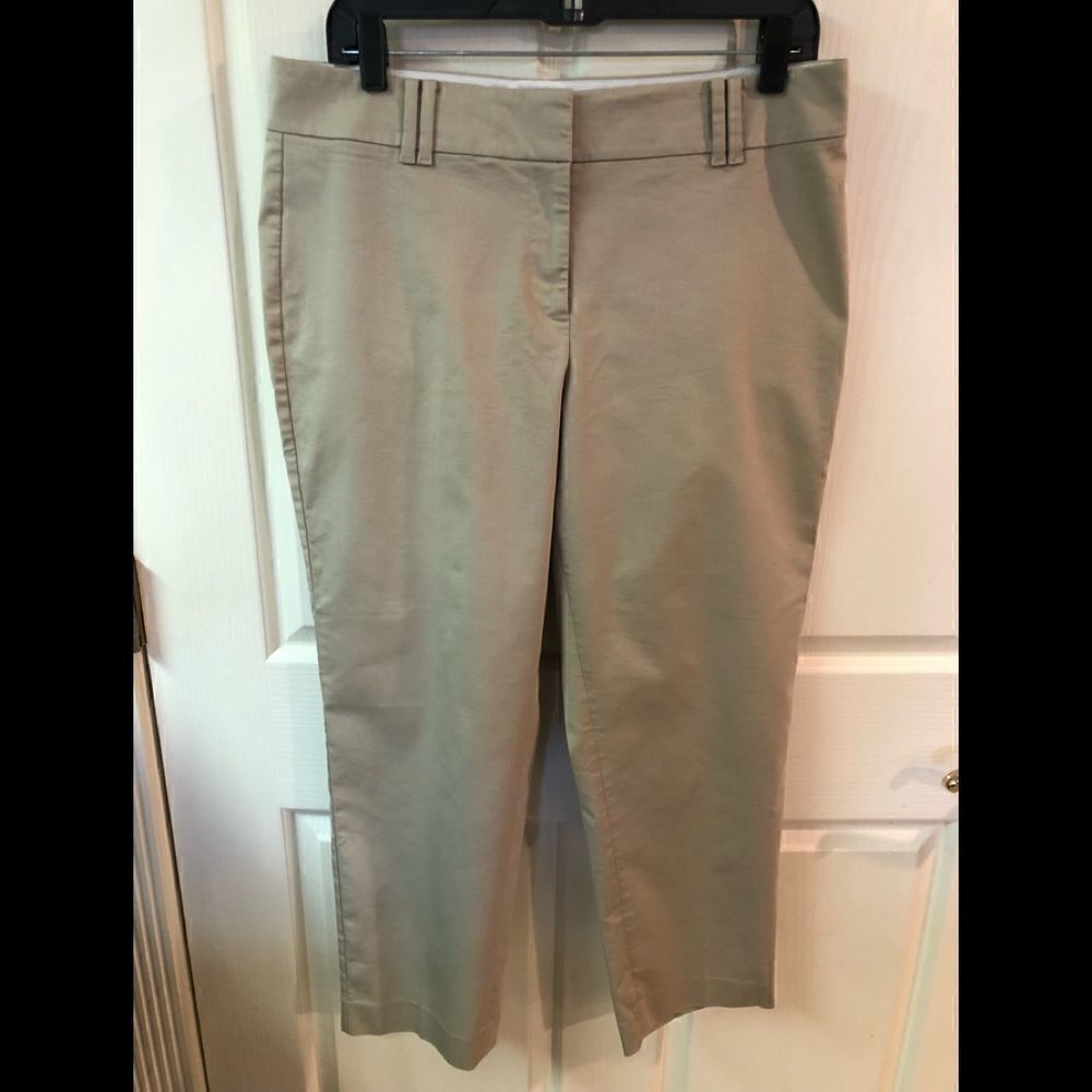 Ann Taylor Cropped Khaki Trousers
